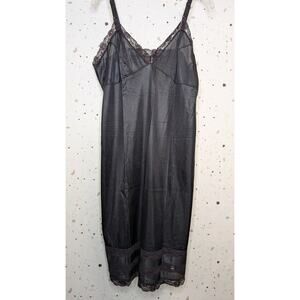 Vintage Movie Star Black Slip Dress Lingerie Size 40 EUC 240IE2